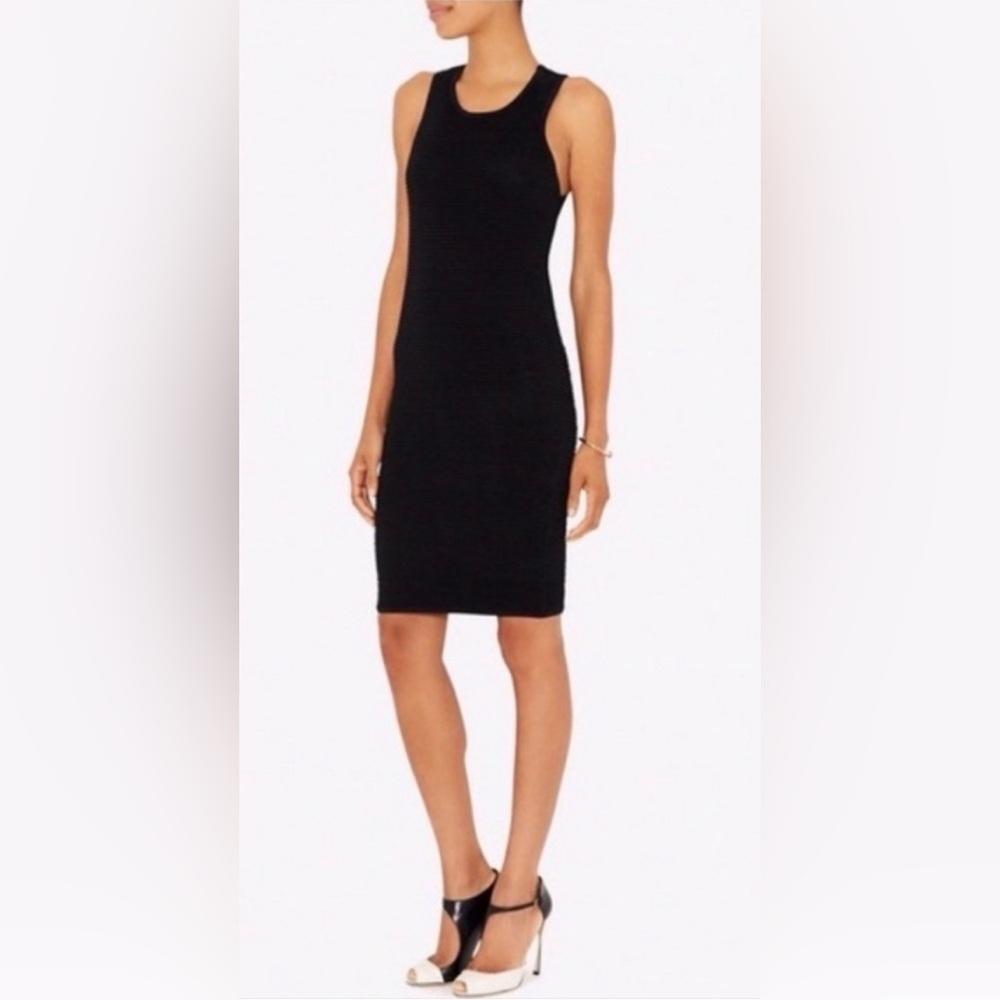 Jonathan Simkhai Black Ribbed Bodycon Midi Dress Size S